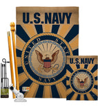 Navy - Military Americana Vertical Impressions Decorative Flags HG108394 Made In USA