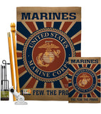 Marine Corps - Military Americana Vertical Impressions Decorative Flags HG108398 Made In USA