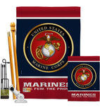Proud Marine Corps - Military Americana Vertical Impressions Decorative Flags HG108406 Made In USA