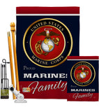 Marines Proudly Family - Military Americana Vertical Impressions Decorative Flags HG108411 Made In USA