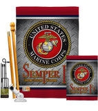 Semper Fi US Marine - Military Americana Vertical Impressions Decorative Flags HG108418 Made In USA