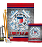 Semper Paratus US Coast Guard - Military Americana Vertical Impressions Decorative Flags HG108419 Made In USA