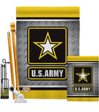 US Army Steel - Military Americana Vertical Impressions Decorative Flags HG108420 Made In USA