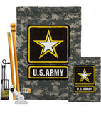 US Army Camoflash - Military Americana Vertical Impressions Decorative Flags HG108423 Made In USA