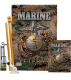 US Marine Veteran - Military Americana Vertical Impressions Decorative Flags HG108424 Made In USA