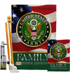 US Army Family Honor - Military Americana Vertical Impressions Decorative Flags HG108427 Made In USA