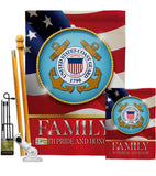 US Coast Guard Family Honor - Military Americana Vertical Impressions Decorative Flags HG108429 Made In USA