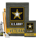 US Army Veteran - Military Americana Vertical Impressions Decorative Flags HG108430 Made In USA