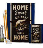 Home Sweet US Navy - Military Americana Vertical Impressions Decorative Flags HG108448 Made In USA