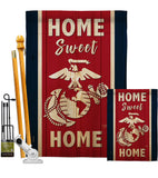 Home Sweet Marine Corps - Military Americana Vertical Impressions Decorative Flags HG108452 Made In USA
