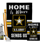 Home is Where US Army - Military Americana Vertical Impressions Decorative Flags HG108456 Made In USA