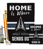 Home is Where Spece Force - Military Americana Vertical Impressions Decorative Flags HG108461 Made In USA