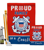 Proud Family Coastie - Military Americana Vertical Impressions Decorative Flags HG108465 Made In USA