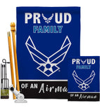 Proud Family Airman - Military Americana Vertical Impressions Decorative Flags HG108466 Made In USA