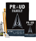 Proud Family USSF - Military Americana Vertical Impressions Decorative Flags HG108467 Made In USA