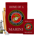 Home of Marine Corps - Military Americana Vertical Impressions Decorative Flags HG108473 Made In USA