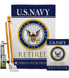US Navy Retired - Military Americana Vertical Impressions Decorative Flags HG108478 Made In USA
