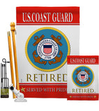 US Coast Guard Retired - Military Americana Vertical Impressions Decorative Flags HG108480 Made In USA