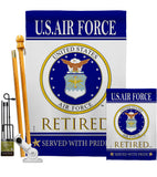 US Air Force Retired - Military Americana Vertical Impressions Decorative Flags HG108481 Made In USA