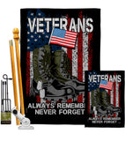 Always Remember - Military Americana Vertical Impressions Decorative Flags HG108485 Made In USA