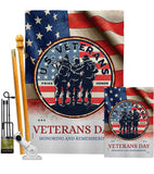 US Veterams - Military Americana Vertical Impressions Decorative Flags HG108486 Made In USA