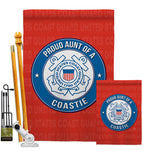 Proud Aunt Coastie - Military Americana Vertical Impressions Decorative Flags HG108490 Made In USA