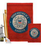 Proud Brother Coastie - Military Americana Vertical Impressions Decorative Flags HG108499 Made In USA