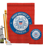 Proud Brother Coastie - Military Americana Vertical Impressions Decorative Flags HG108499 Made In USA
