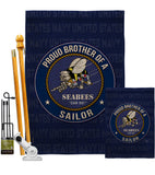 Seabees Proud Brother Sailor - Military Americana Vertical Impressions Decorative Flags HG108503 Made In USA