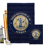 Air Force Proud Boyfriend Airman - Military Americana Vertical Impressions Decorative Flags HG108507 Made In USA