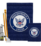 Proud Boyfriend Sailor - Military Americana Vertical Impressions Decorative Flags HG108511 Made In USA