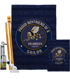 Seabees Proud Boyfriend Sailor - Military Americana Vertical Impressions Decorative Flags HG108512 Made In USA