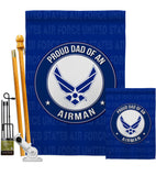 Proud Dad Airman - Military Americana Vertical Impressions Decorative Flags HG108514 Made In USA