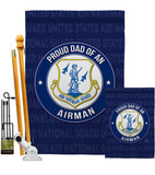 Air Force Proud Dad Airman - Military Americana Vertical Impressions Decorative Flags HG108516 Made In USA