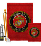 Proud Dad Marines - Military Americana Vertical Impressions Decorative Flags HG108518 Made In USA