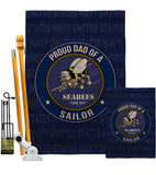 Seabees Proud Dad Sailor - Military Americana Vertical Impressions Decorative Flags HG108521 Made In USA