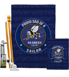 Seabees Proud Dad Sailor - Military Americana Vertical Impressions Decorative Flags HG108521 Made In USA