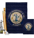 Air Force Proud Grandparent Airman - Military Americana Vertical Impressions Decorative Flags HG108552 Made In USA