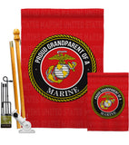 Proud Grandparent Marines - Military Americana Vertical Impressions Decorative Flags HG108554 Made In USA