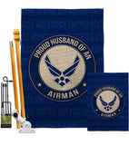 Proud Husband Airman - Military Americana Vertical Impressions Decorative Flags HG108559 Made In USA