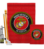 Proud Sister Marines - Military Americana Vertical Impressions Decorative Flags HG108581 Made In USA