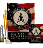 US Space Force Family Honor - Military Americana Vertical Impressions Decorative Flags HG108613 Made In USA