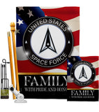 US Space Force Family Honor - Military Americana Vertical Impressions Decorative Flags HG108613 Made In USA