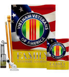 US Vietnam Veterans Family Honor - Military Americana Vertical Impressions Decorative Flags HG108614 Made In USA