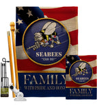 US Seabees Family Honor - Military Americana Vertical Impressions Decorative Flags HG108615 Made In USA