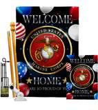 Welcome Home Marine Corp - Military Americana Vertical Impressions Decorative Flags HG108626 Made In USA