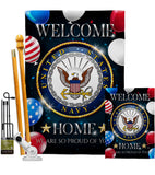 Welcome Home Navy - Military Americana Vertical Impressions Decorative Flags HG108628 Made In USA