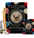 Welcome Home Navy - Military Americana Vertical Impressions Decorative Flags HG108628 Made In USA