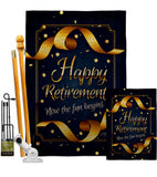 Retirement Fun Begins - Military Americana Vertical Impressions Decorative Flags HG108636 Made In USA