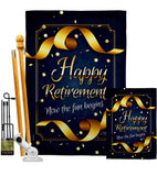 Retirement Fun Begins - Military Americana Vertical Impressions Decorative Flags HG108636 Made In USA